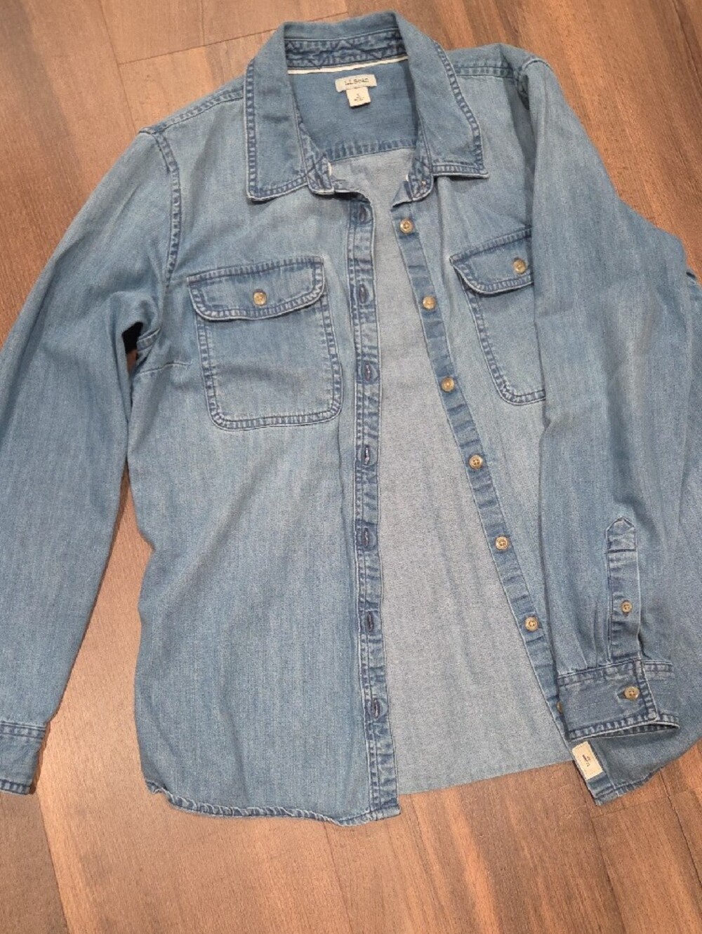 L.L. Bean Women's Heritage Washed Denim Shirt Long Sleeve